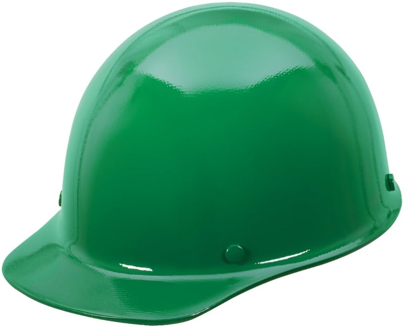 MSA 454621 Skullgard Cap Style Hard Hat with Staz-On Pinlock Suspension | Non-slotted Hat, Made of Phenolic Resin, Radiant Heat Loads up to 350F - Standard Size in Green - Image 1